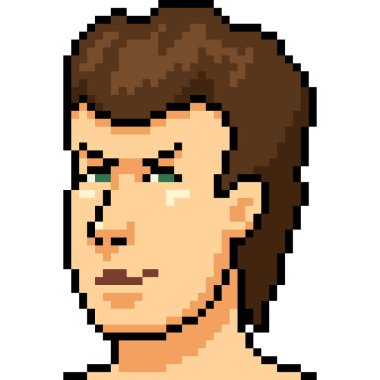 Vektör piksel sanatsal portresi izole edilmiş karikatür