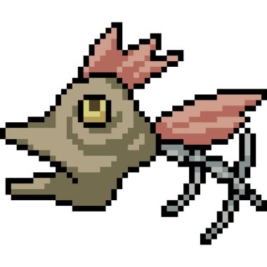 vektör piksel sanat balığı kemiği izole edilmiş çizgi film