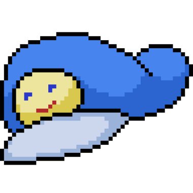 Vektör pikseli çocuk başlığı izole edilmiş çizgi film