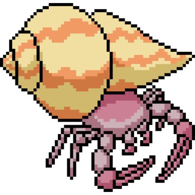 Vektör piksel sanatı izole edilmiş keşiş yengeci