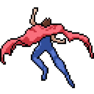 Vektör piksel sanatı izole edilmiş süper kahraman