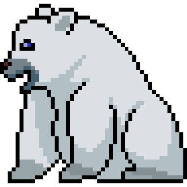 vektör pikseli kutup ayısı izole edilmiş çizgi film