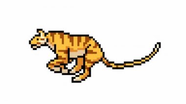 animasyon pikseli sanat çizgi film kaplan koşusu döngüsü