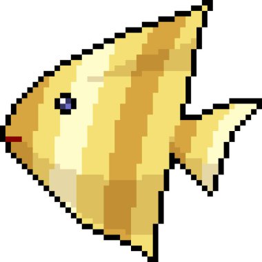 vektör piksel resim balığı izole edilmiş çizgi film