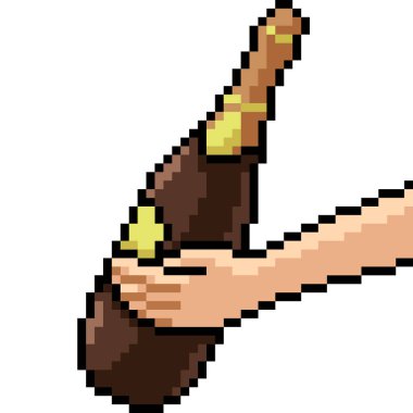 vektör piksel sanatı bira izole çizgi film verir