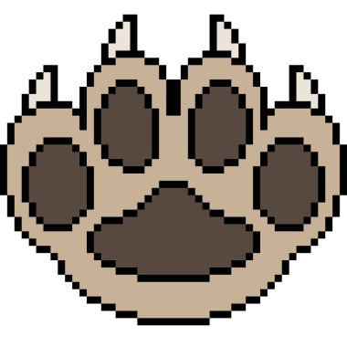 vektör piksel sanatı patisi izole edildi