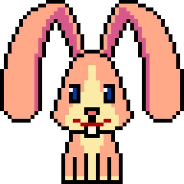 vektör piksel sanat tavşanı izole edildi