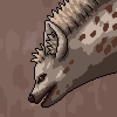 Sırtlan kafasının piksel sanatı