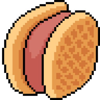 vektör piksel sanat waffle abur cubur izole çizgi film