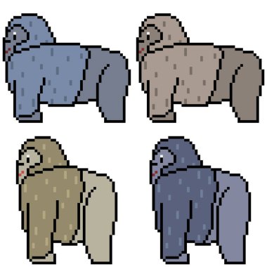 vektör piksel sanatı gorili izole etti