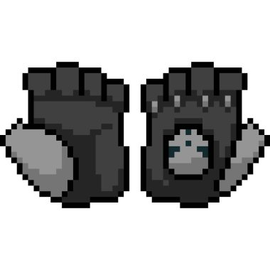 vektör pikseli sanat eldiveni izole edilmiş çizgi film