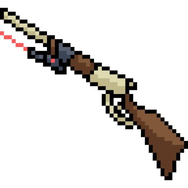 Vektör piksel sanatı av tüfeği izole çizgi film