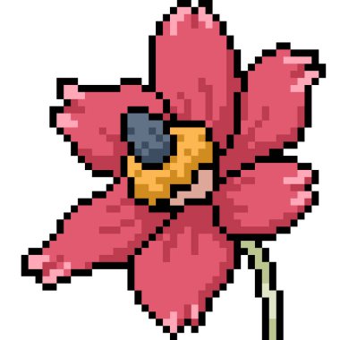 Vektör piksel sanat fantezi çiçeği izole çizgi film