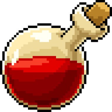 vektör piksel iksir şişesi izole çizgi film