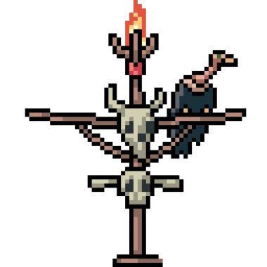 Vektör piksel sanatı izole edilmiş vahşi totem