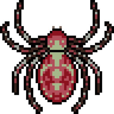 vektör piksel sanat örümceği izole edilmiş çizgi film