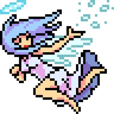 Vektör piksel sanat meleği izole edildi