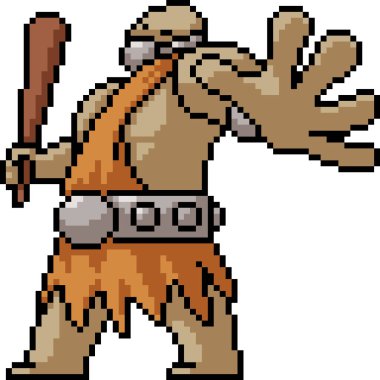 vektör piksel sanat devi karikatürü izole etti