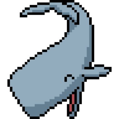 vektör pikseli sanat balinası izole çizgi filmi