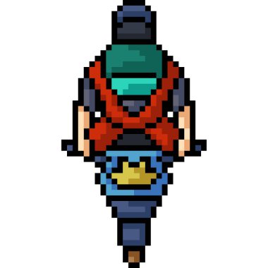 Vektör piksel sanat motosikleti üst karbonhidrat