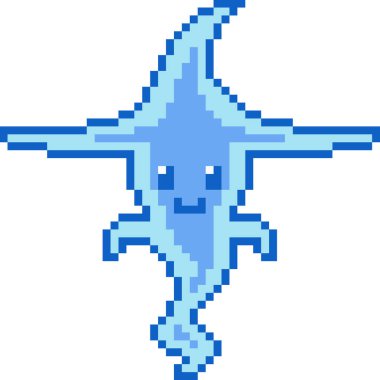 Vektör piksel sanatı cadılar bayramı hayaleti izole