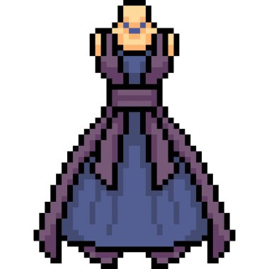 vektör piksel sanat kadın elbise izole çizgi film