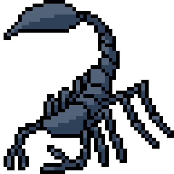 Vecteur Pixel Art Scorpion Monstre Isolé Dessin Animé — Image vectorielle