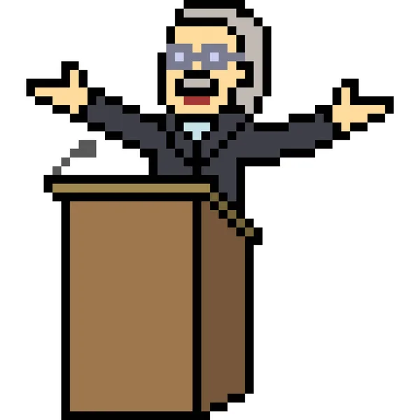 Vecteur Pixel Art Discours Isolé Dessin Animé — Image vectorielle