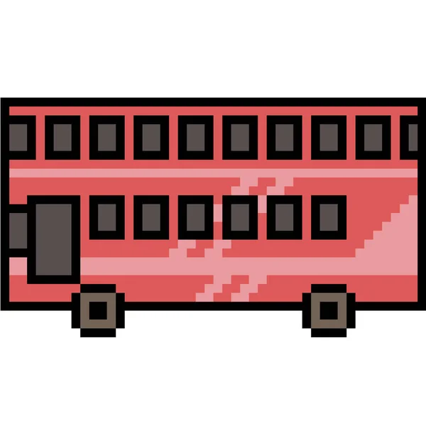 Vector Pixel Art Bus Isolated — Stock Vector