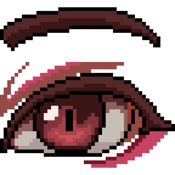 Vecteur Pixel Art Beau Oeil Isolé Dessin Animé — Image vectorielle