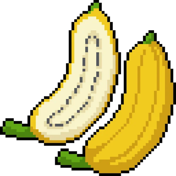 Vecteur Pixel Art Isolé Banane Coupe — Image vectorielle