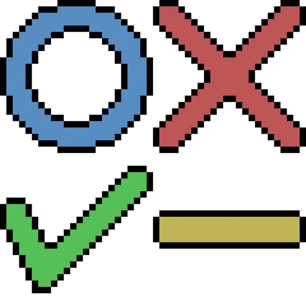 Vetor Pixel Símbolo Sinal Arte Isolado —  Vetores de Stock