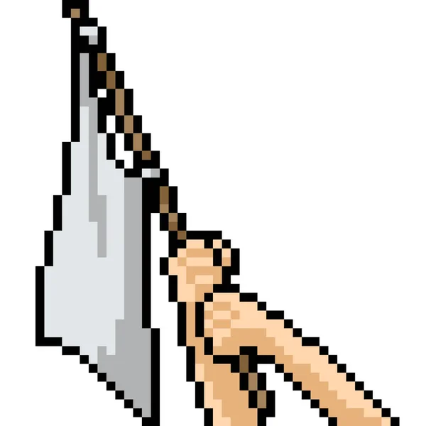 Vecteur Pixel Art Drapeau Blanc Dessin Animé Isolé — Image vectorielle