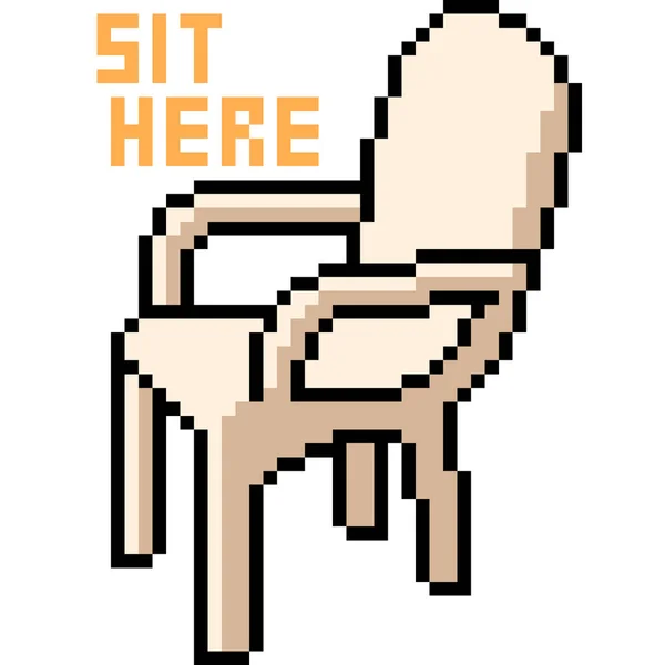 Vector Pixel Art Chair Isolated Cartoon — Stock Vector