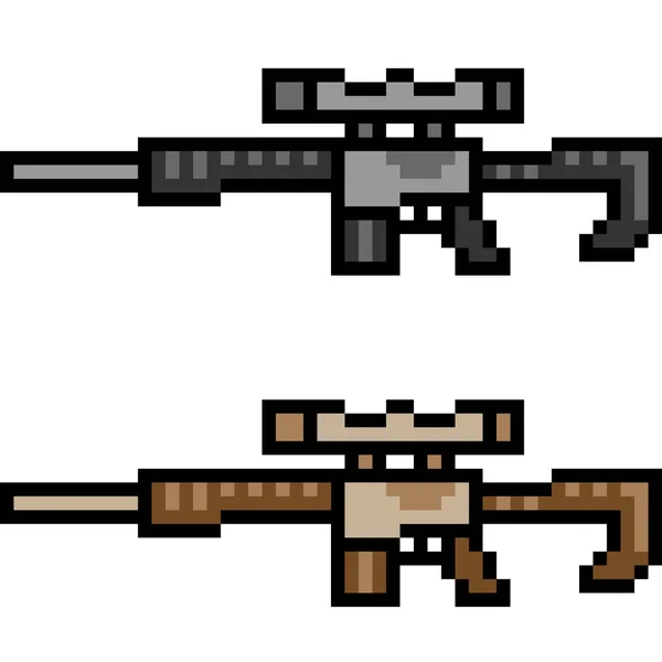 Vecteur Pixel Art Sniper Isolé — Image vectorielle