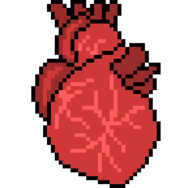 Vecteur Pixel Art Coeur Isolé Dessin Animé — Image vectorielle