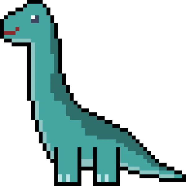 Vektor Pixel Art Brachiosaurus Izolált — Stock Vector