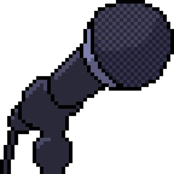 Vektor Pixel Kunst Mikrofon Isoliert Karikatur — Stockvektor