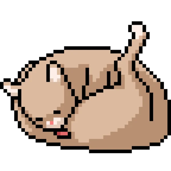 ベクトルピクセルアート猫 リンク孤立した漫画 — ストックベクタ