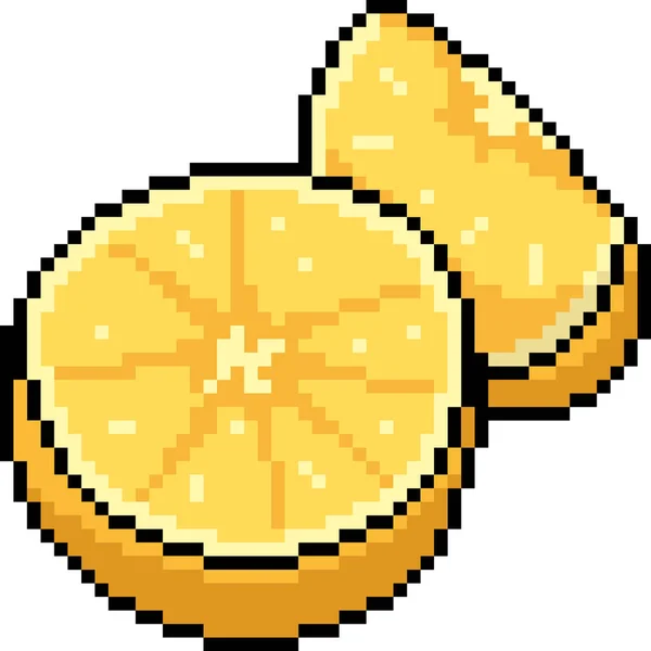 Pixel Vetorial Arte Limão Desenhos Animados Isolados —  Vetores de Stock
