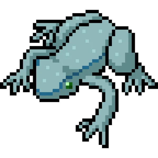 Vecteur Pixel Art Grenouille Isolé Dessin Animé — Image vectorielle