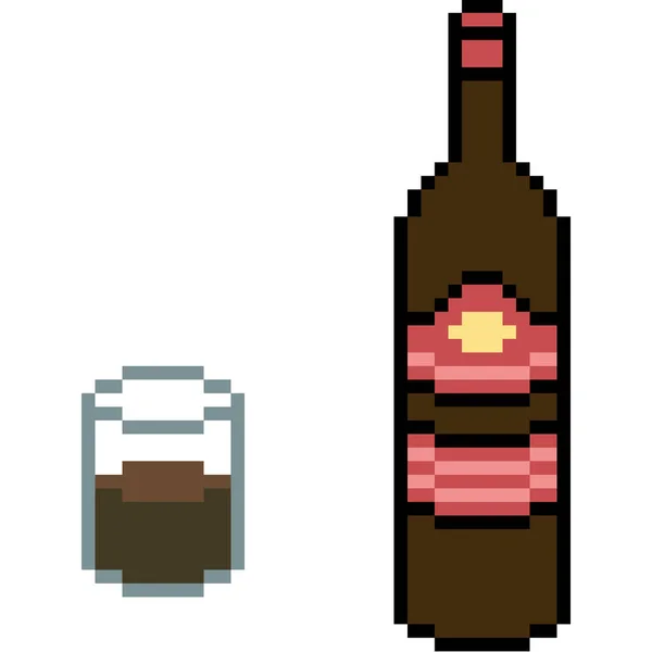 Vector Pixel Kunst Drank Geïsoleerd — Stockvector