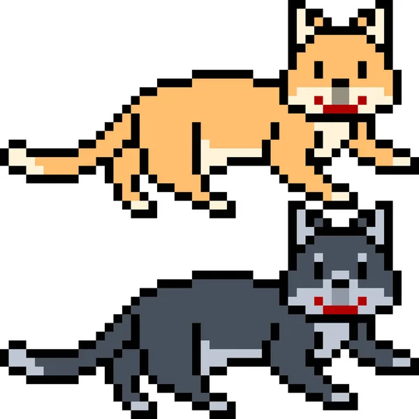 Vector Pixel Arte Gato Mascota Aislado — Archivo Imágenes Vectoriales