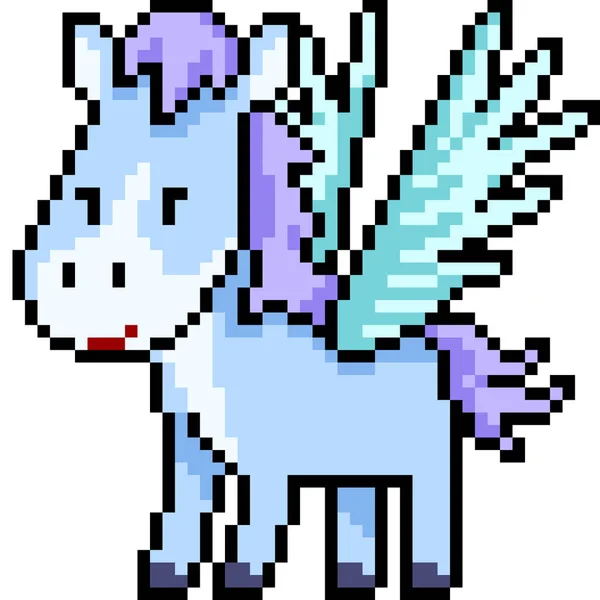Vecteur Pixel Art Pegasus Aile Isolé Dessin Animé — Image vectorielle