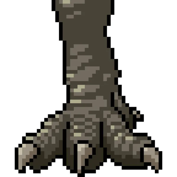 Векторный Пиксельный Рисунок Ножки Динозавра — стоковый вектор