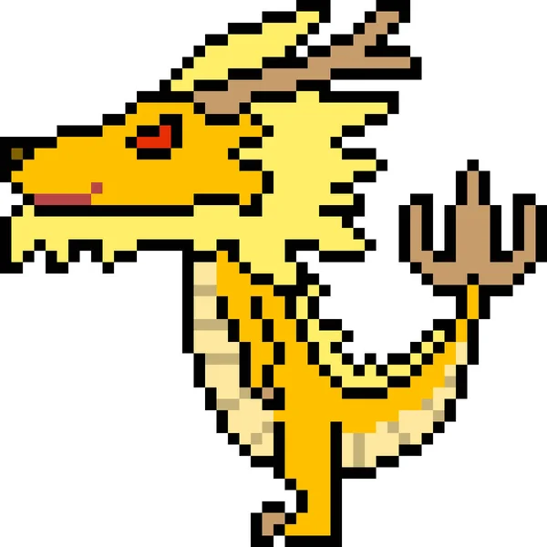 Vecteur Pixel Art Dragon Isolé — Image vectorielle