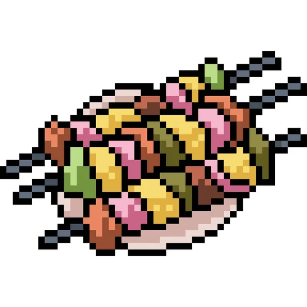 Vector Pixel Art Barbeque Απομονωμένα Κινούμενα Σχέδια — Διανυσματικό Αρχείο