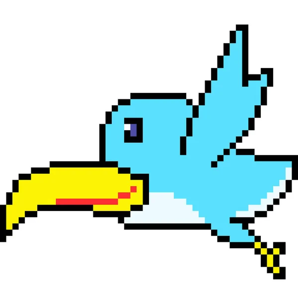 Vettore Pixel Art Uccello Isolato — Vettoriale Stock