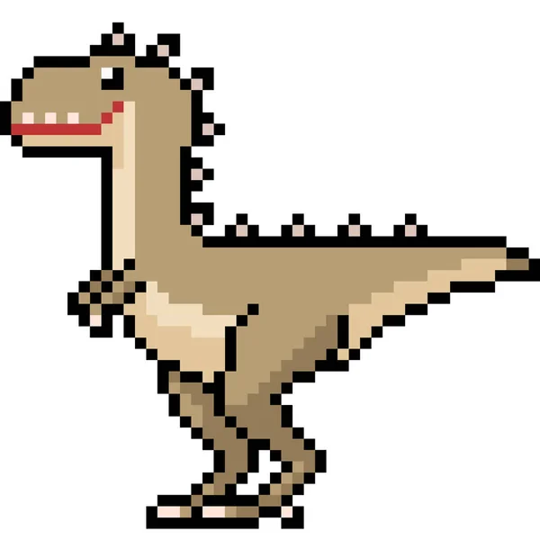 Vector Pixel Arte Dinossauro Monstro Isolado Desenhos Animados — Vetor de Stock