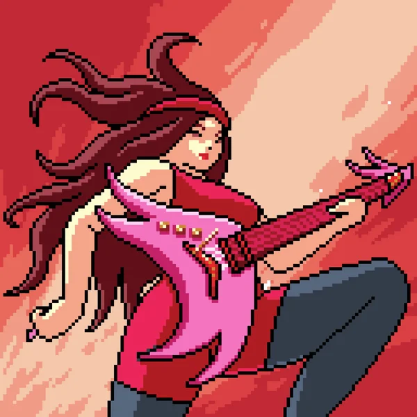 Piksel sanat rock grubu kızı